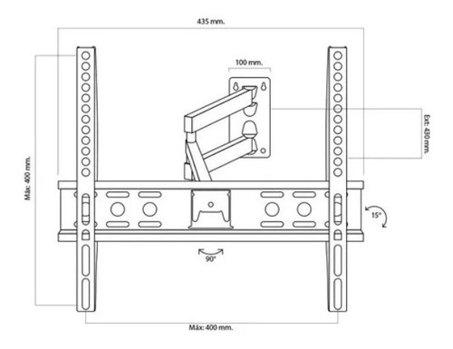 Soporte Para Tv Smart Movil Brazo Articulado 14 A 55 Pulgada