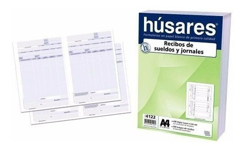 Formulario Recibo De Sueldos Husares 4122 X 200 Hjs A4 80grs
