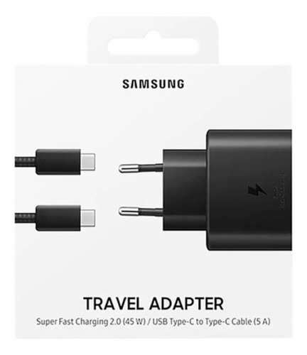 Cargador Samsung 45w Cable Usb-c 5v Carga Super Rápida 2.0