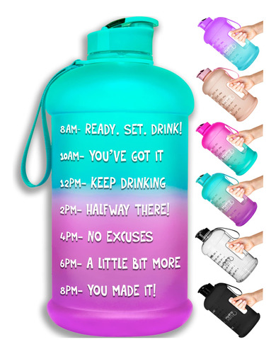 Botella De Agua Hydromate Con Frases Motivadoras, De 1,8 Lit