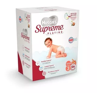 Pañales Huggies Supreme Platino Etapa 3 Con 120 Pzs Unisex