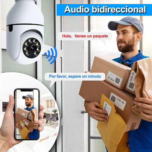 Cámara De Seguridad Hd De 360° Wifi Con Alarma