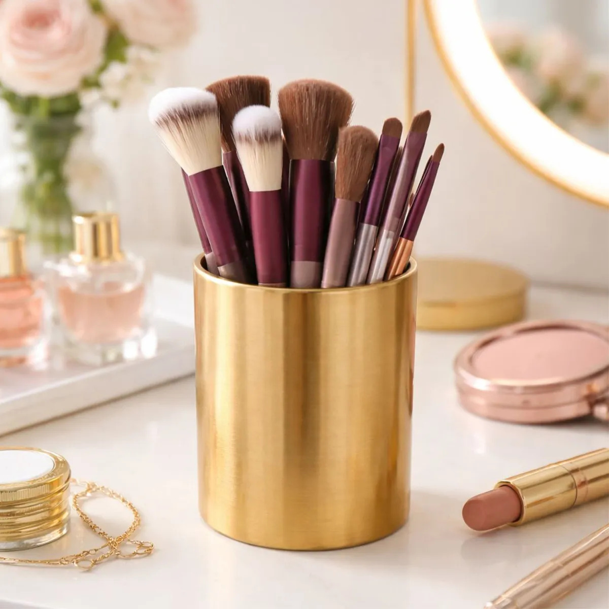 Makeup Brushes Pincel De Maquiagem Com 13 Unidades Sombra Blush Cor Marrom — miniatura 7