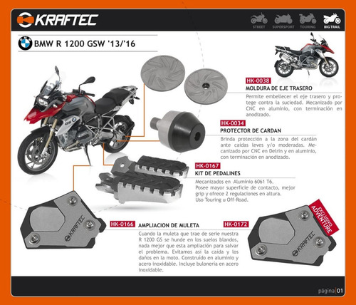 Imagen 4 de 7 de Ampliacion 1200gs Muleta Bmw R 1200 Gs W Kraftec Of.