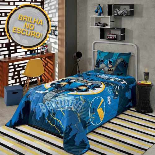 Kit Batman - Jogo De Cama 3 Pçs + Colcha Matelasse Lepper