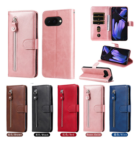 Funda De Teléfono Para Google Pixel 8a 9 Pro, 9a 7 Pro, Lujosa Funda De Piel Tipo Cartera Con Ranuras Para Tarjetas