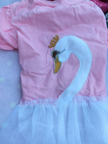 Roupa Cachorro Vestido Rosa + Cisne Coroa + Tutu Branco Xxl