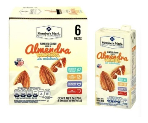 Leche De Almendra Vainilla Member S Mark 6 Pz