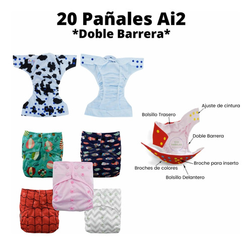 20 Pañales Ai2 Doble Barrera Alva Baby