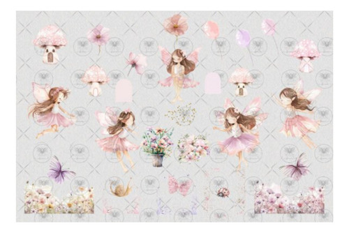 Kit Imagenes Clipart Png Hadas Haditas Rosa Acuarela Bcb01