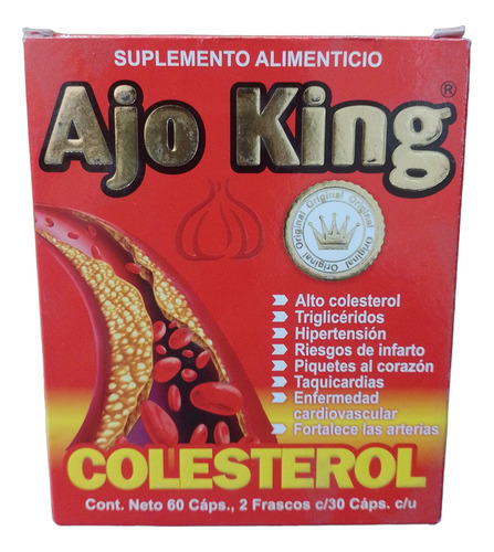   Ajo King Colesterol Trigliceridos 2 Frascos 30 Caps C/u 