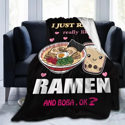Xcrupyt Franela Súper Suave Ramen Boba Manta Manta Anime Fle