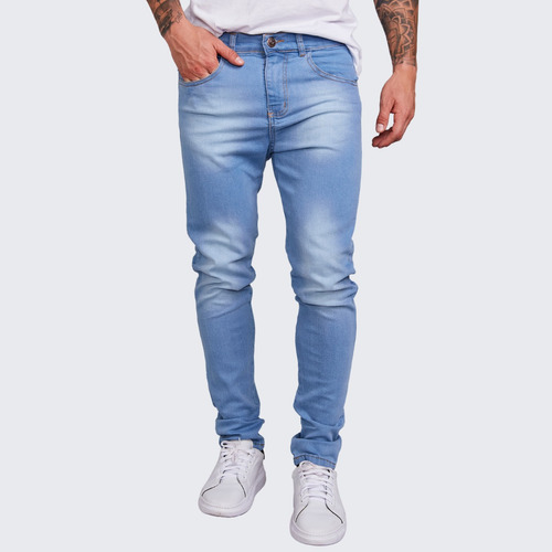 Calça Jeans  Masculina Skinny Com Elastano