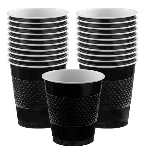 Vasos 12 Oz. Paquete Con 20 Piezas (marca: Amscan) Color Negro