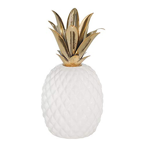 Piña De Cerámica/metal De 11 Pulgadas, Blanca, 5 X 5 ...