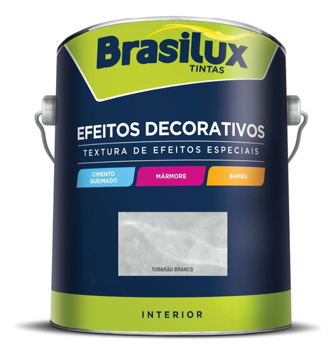 Efeito Cimento Queimado Revestimento - Brasilux 5,5kg Cores Cor Tubarão Branco Brd155