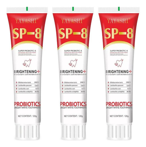 Pasta De Dientes Blanqueadora Probiótica Sp-8 120 G* 3 Pieza