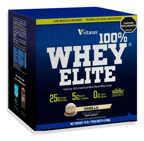 100% Whey Elite 10lbs Proteína Limpia - L a $47500