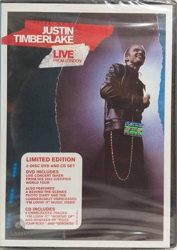 Dvd + Cd Justin Timberlake - Live From London - Nuevo