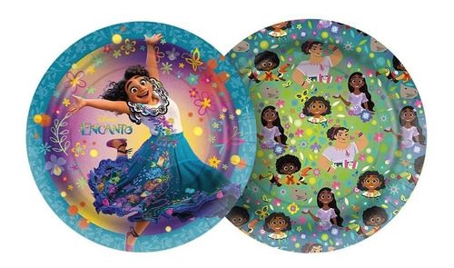 Prato De Papel Redondo 18 Cm Encanto Disney 12 Uni - Regina