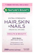 Comprar Hair Skin And Nails Nature's Bounty Pele Unha Cabelos 250cps Sabor Hair Skin E Nails 250 Tablets
