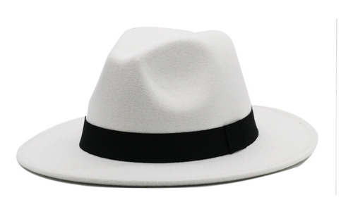 Sombrero Blanco Fedora De Paño Sombrero Clásico Fedora 