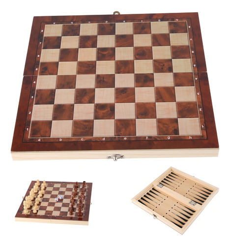 Ajedrez De Madera Tablero Plegable De Lujo Chess Juegos De Ajedrez De Madera Profesional Plegable 3 En 1 29x29 Cm