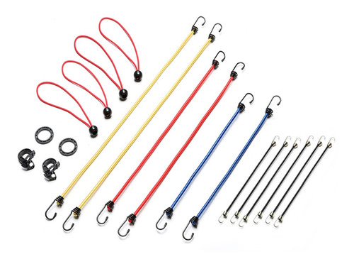 Bungee Pack 20pz Diferentes Tamaños De Cuerdas Cargoloc