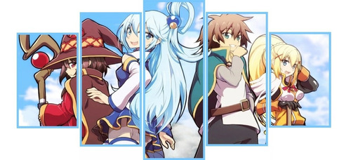 Mosaico Anime Konosuba Aqua Kazuma Megumin Quadro Painel