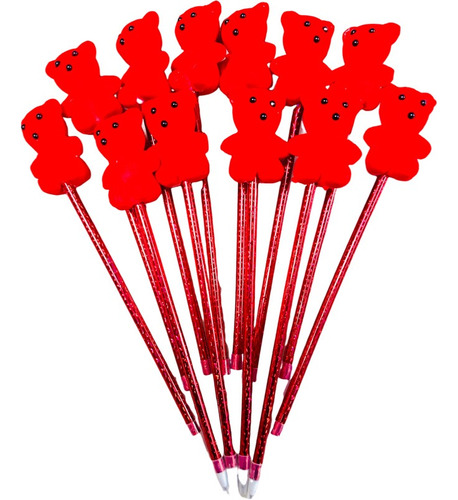 12 Plumas Osito Rojo San Valentin, Amor Y Amistad