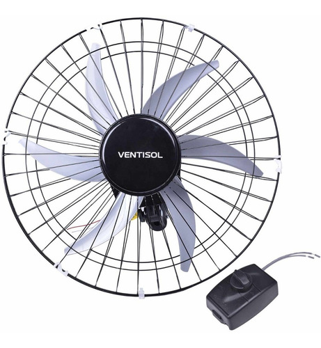 Ventilador Osc Parede 50cm Steel Bivolt Premium Ventisol Cor da estrutura Preto Cor das pás Cinza 127V/220V