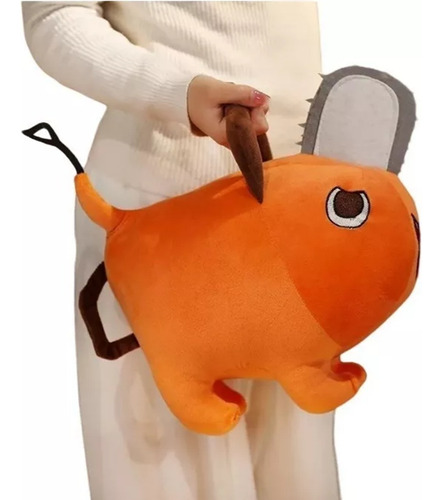 Motosierra Pochita de peluche Denji Makima para hombre, 40 cm, color naranja rápido