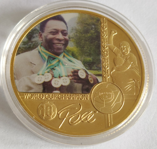 Moneda Medalla Conmemorativa Rey Pele, En Cápsula (2)