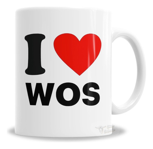 Taza De Cerámica Wos - I Love Wos, Apta Microondas - En Caja