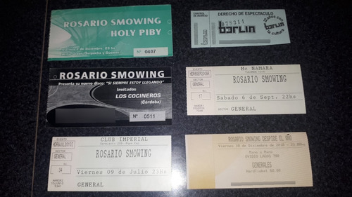 Lote X 6 Entradas Recital - Rosario Smowing - Envios (Usado)