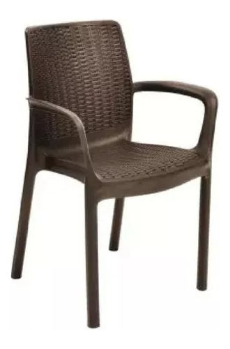 Silla Tipo Rattan Jardín Terraza Exterior Msi