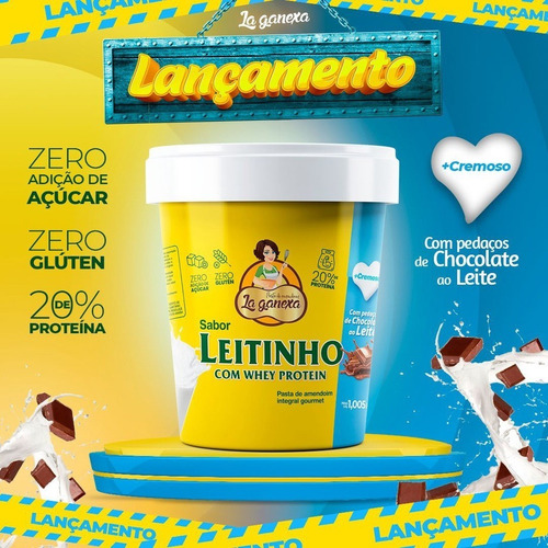 Pasta De Amendoim Integral Leitinho Sem Açucar Cremosa 1kg