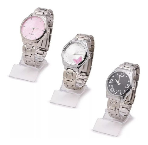 Kit 4 Relógio Feminino Aço Barato Lote Atacado Revenda Top