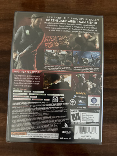 Videojuego Splinter Cell Conviction Platinu Xbox 360 Sellado (Usado)