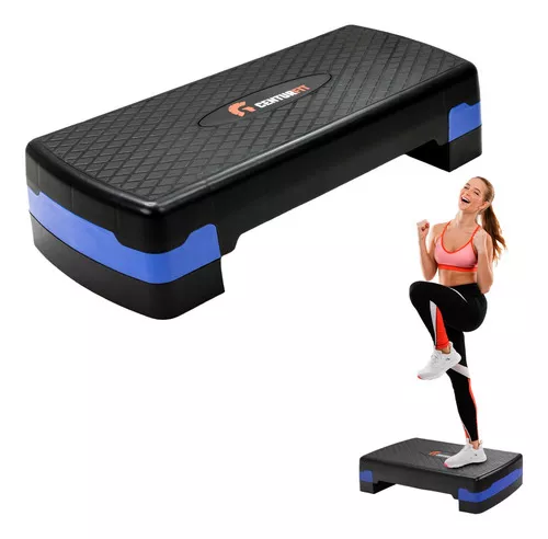 Banco Step Aerobics Fitness Crosfit 9,5 A 15 cm ajustável azul