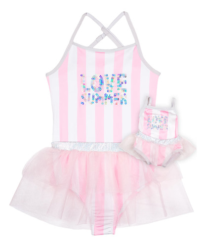 Maiô Com Saia Tutu Removível Ma0227 +roupa Boneca Marthiê