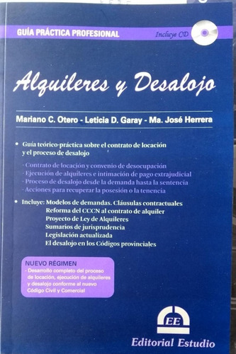 Alquileres Y Desalojo Con Cd / Otero - Garay - Herrera