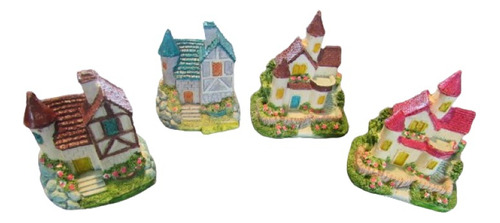 2 Mini Casas Miniaturas Jardim Terrários Casinhas (7 Cm)