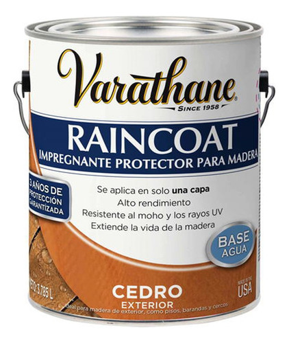 Protector Para Madera Color Cedro Varathane Raincoat 946 Ml