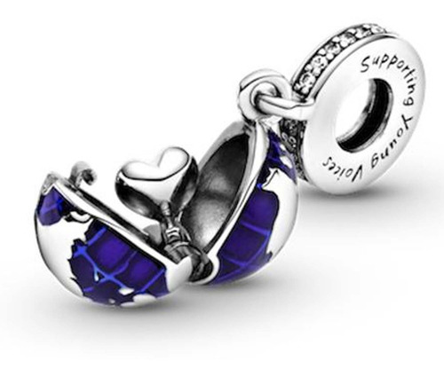 Charm Planeta Azul Mundo Viajes Amor Corazón S925 Compatible