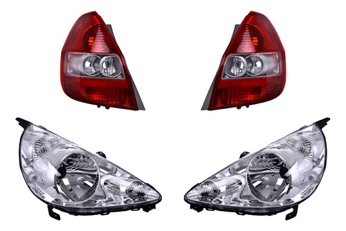 Set Calaveras + Faros Depo Honda Fit 2006-2008