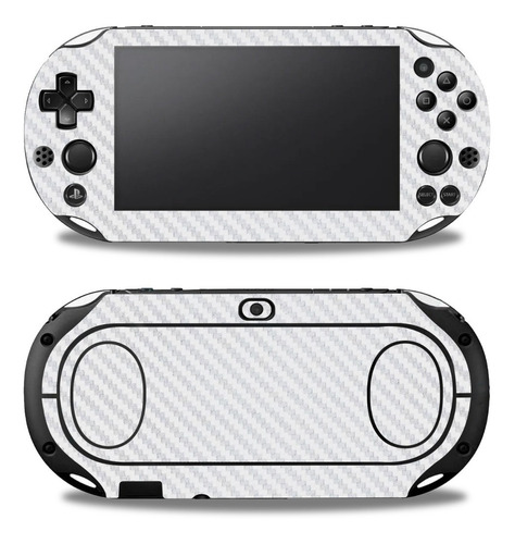 Skin Autoadherible Para Ps Vita Slim Fibra De Carbono Blanco