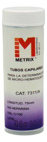 2300 Tubo Capilare Determina Micro-hematocrito Sin Heparina