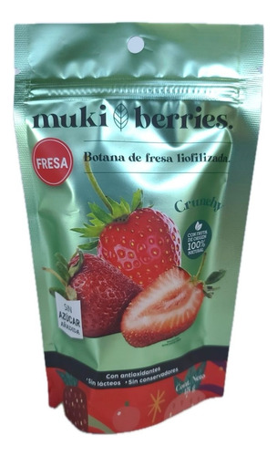 Botana Saludable De Fresa Crujiente 100% Natural - 10 Piezas