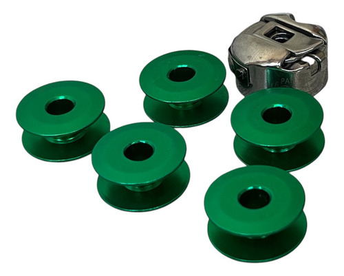 Bobina Y 5 Carretes Verdes Para Máquina Recta Industrial